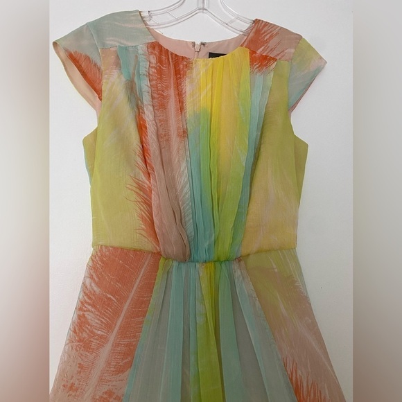 Vince Camuto dress, size 4.  Pastel colors draped and pleated.  Fully lined. - Picture 3 of 8